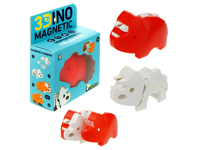 Сборная модель "3Dino Magnetic. Трицератопс" с магнитами