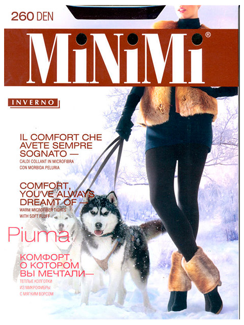 Колготки женские MiNiMi "PIUMA 260" Nero 3-M