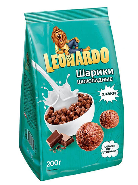 Завтрак готовый LEONARDO шоколадные шарики, 200 г