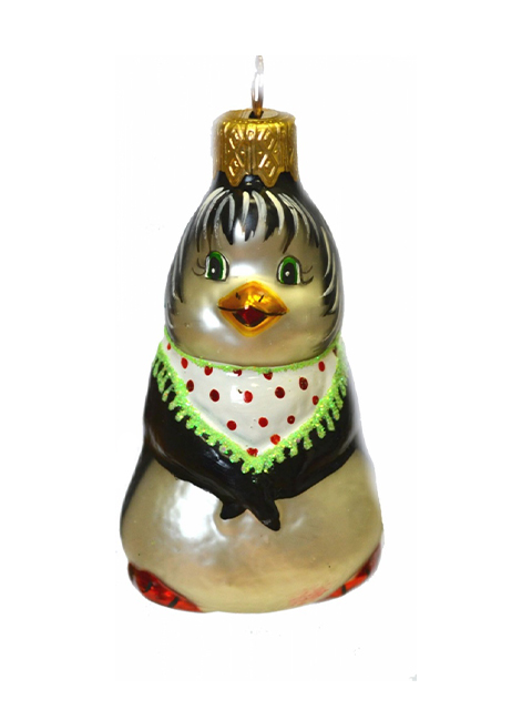 Елочное украшение фигурка "Пингвиненок" 9см, стекло, в подарочной упаковке