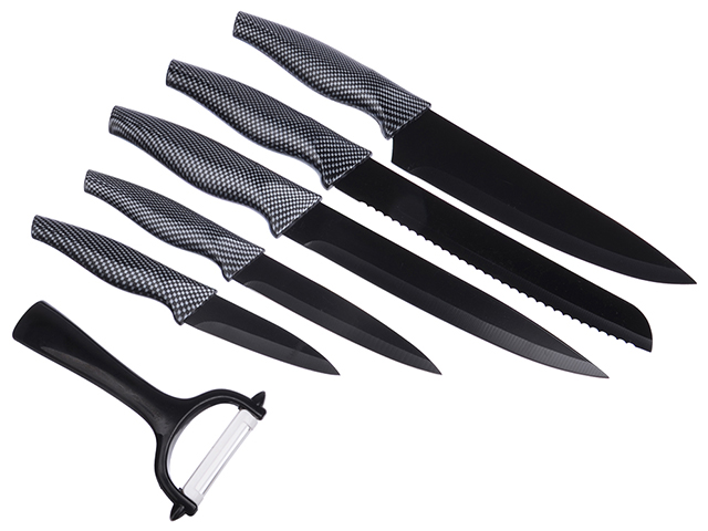 Набор ножей Satoshi Карбон 6 предметов, антиналипающее покрытие