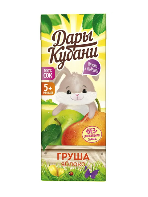 Сок "Дары Кубани" 0,2л. яблочно-грушевый