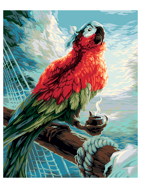 Картина по номерам ФРЕЯ "Пиратский попугай", 50x40см