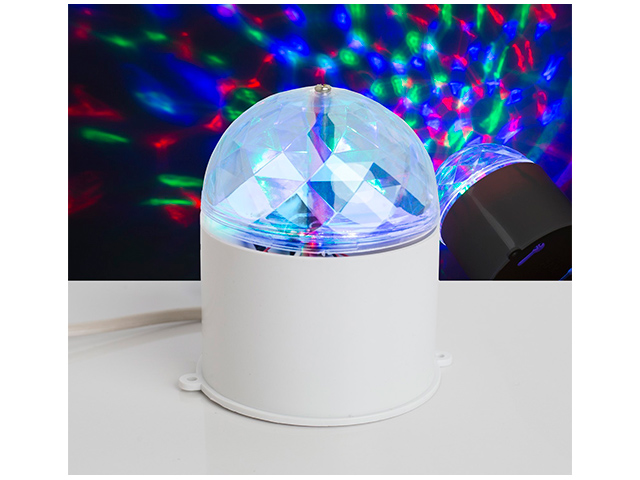Световой прибор "Хрустальный шар" 7,5 см, 220В, белый