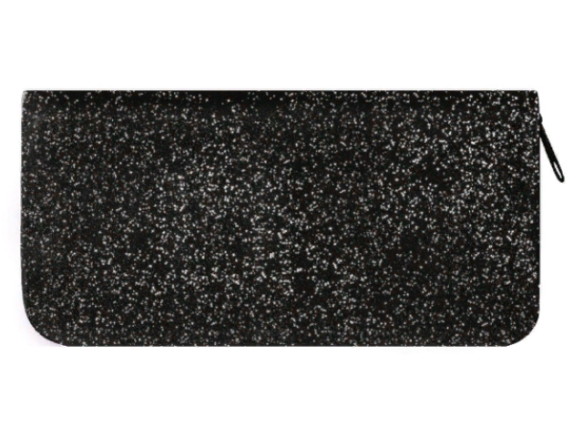Пенал-косметичка Пчёлка "Черный" с блестками 190х100 мм, глянец