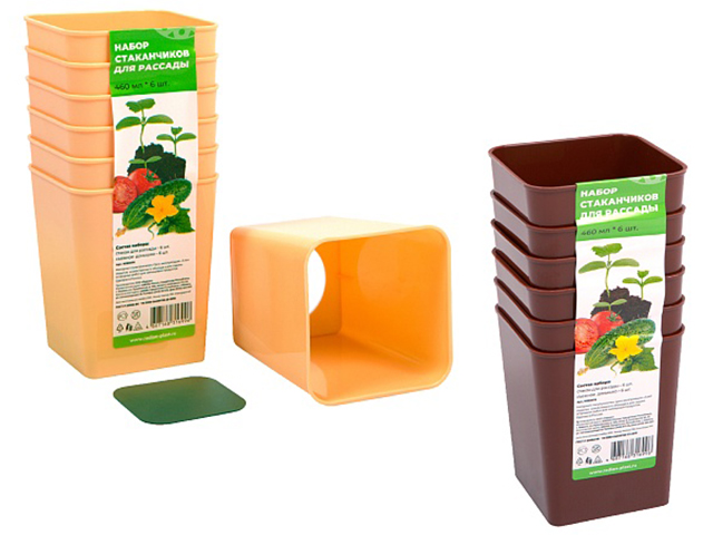 Набор для рассады 6 стаканчиков по 460мл