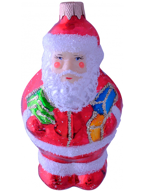 Елочное украшение фигурка "Дед Мороз большой", 13см., стекло, в карт. упак.