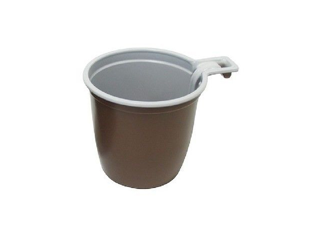 Чашка кофейная 200мм коричнево-белая 50 шт. в упак.