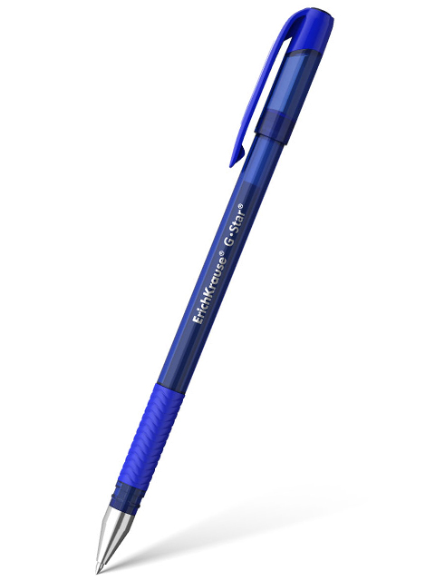 Ручка гелевая Erich Krause "G-Star" 0,4 мм, прорезиненный грип, тонированный корпус, синяя
