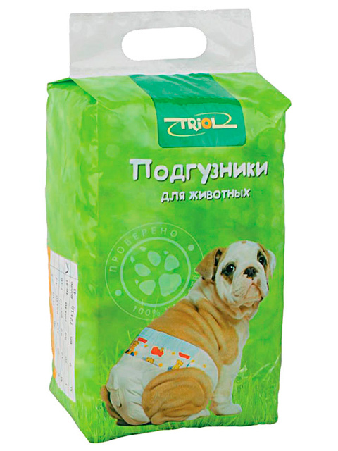 Подгузники для собак "Triol" размер М (7-15кг), 12шт