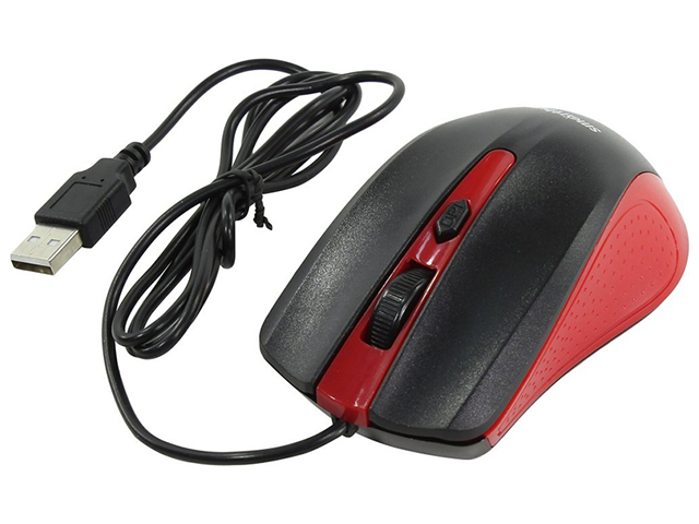 Мышь Smart Buy ONE 352, USB, красный, черный, 3btn+Roll
