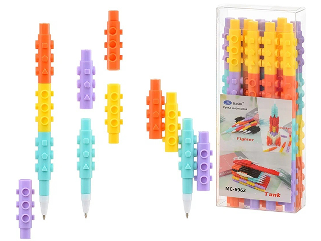 Ручка шариковая Basir "Конструктор" из 4-х деталей, синяя 