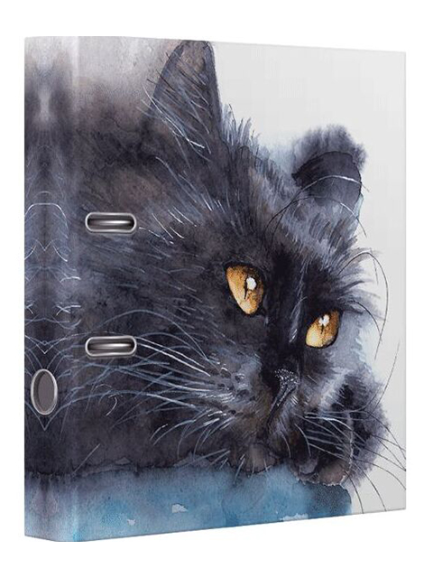 Папка-регистратор deVENTE "Black Cat", картонная, 75мм, сиреневая