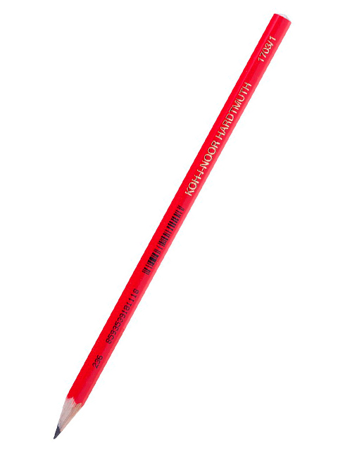 Карандаш чернографитный KOH-I-NOOR "Alpha" 3В, шестигранный, красный, без ластика