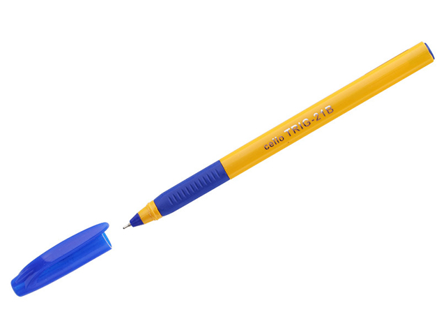 Ручка шариковая Cello "TRIG-21B" трехгранная, синяя
