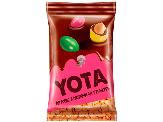 Драже "YOTA" 40г, Арахис в молочно шоколадной глазури и цветной сахарной оболочке