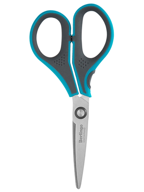 Ножницы Berlingo "Smart tect" 15 см, синие, европодвес