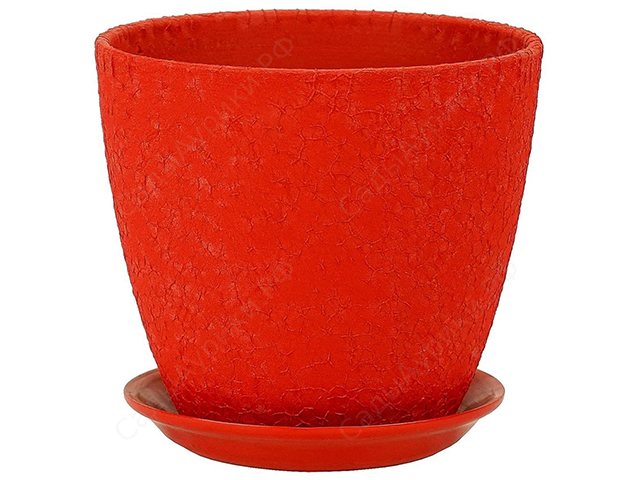 Горшок для цветов "Бутон Винил красный 21 см." керамика