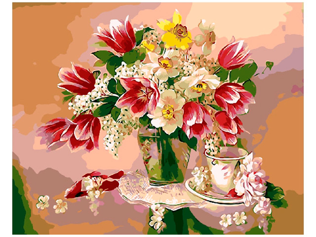 Картина по номерам Raduga "Букет нарциссы и тюльпаны" 40*50см