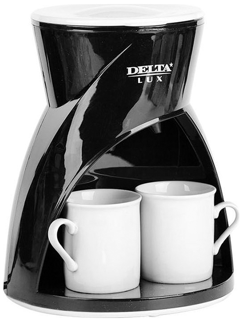 Кофеварка электрическая DELTA LUX DL-8131, 300мл, черная