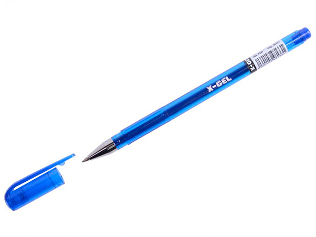 Ручка гелевая Berlingo "Х- Gel " 0,5 мм, корпус полупрозрачный, синяя