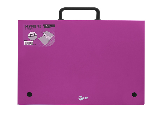 Папка-портфель пластиковая А4 13 отделений Berlingo "Skyline" 700 мкм, розовая