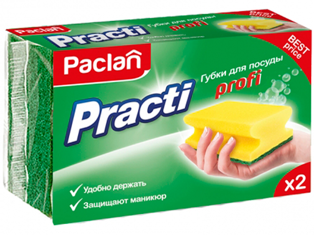 Губка для посуды Paclan "Practi. Profi" 2 шт.