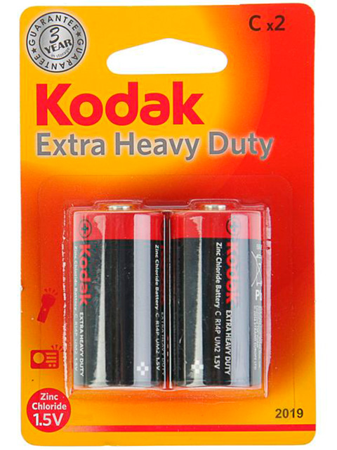 Батарейка солевая (средняя) Kodak R14-2BL HEAVY DUTY (KCHZ-2) 2 шт блистер, кор. (12 уп)