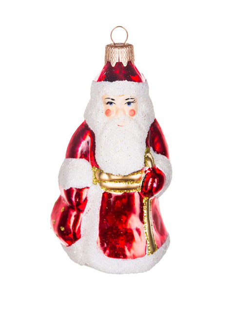 Елочное украшение фигурка "Дед Мороз", 13см., стекло, в карт. упак.