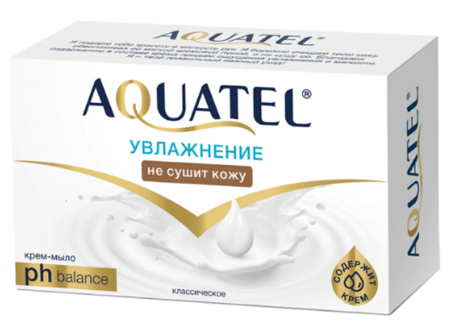 Крем-мыло туалетное 90 г Aquatel классическое в пачке
