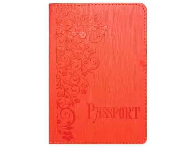 Обложка для паспорта Intelligent "Цветочный узор" красный. к/зам. [BI-20]