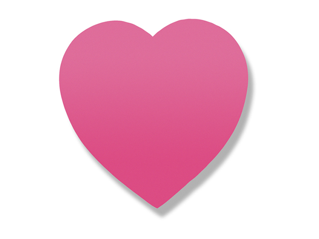 Бумага для заметок с клеевым краем Lamark "Сердце", 50 листов фигурная, неон розовая