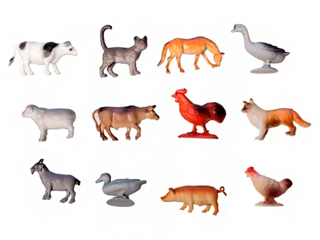 Игровой набор "В мире животных. Животные с фермы" 12 штук в упаковке