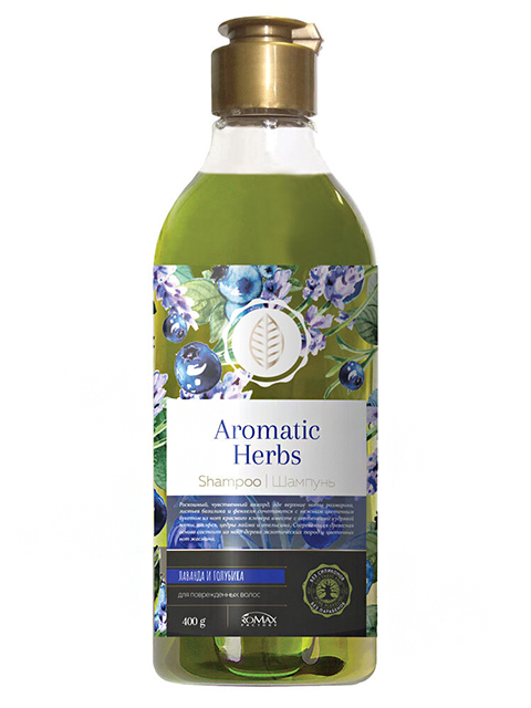 Шампунь Romax "Aromatic Herbs. Лаванда и голубика" для поврежденных волос, 400г