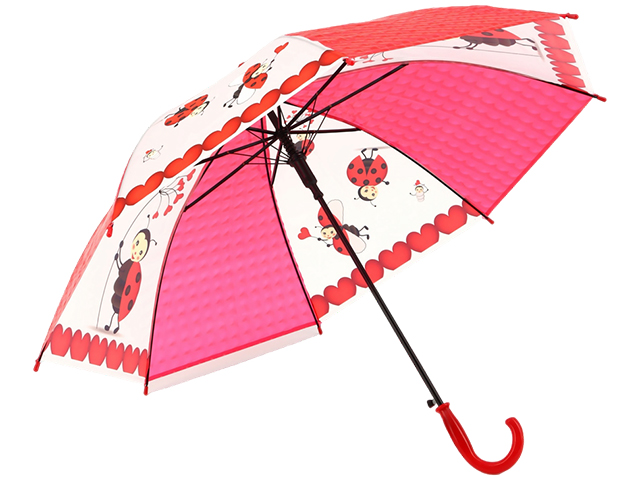 Зонт детский "Божьи коровки", красный, ПВХ