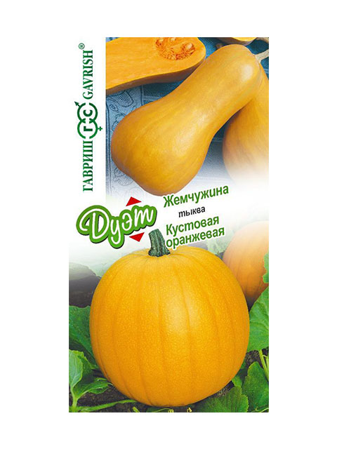 Тыква Жемчужина, мускатная 1,0 г+Кустовая оранжевая 1,0 г серия Дуэт Н21