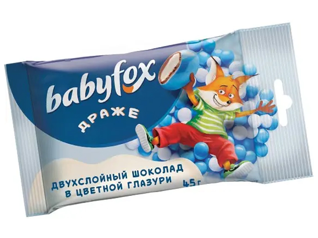 Драже "BabyFox" 45г, Двухслойный шоколад в цветной глазури