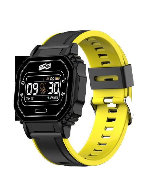 Смарт-часы RUNGO W4, с bluetooth функцией, цвет черный/желтый