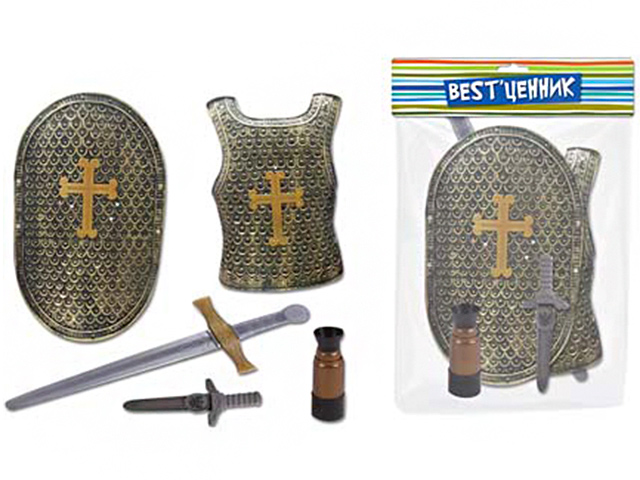Игровой набор "Доспехи Рыцаря" 7 предметов (защита, меч, щит) цвет бронза