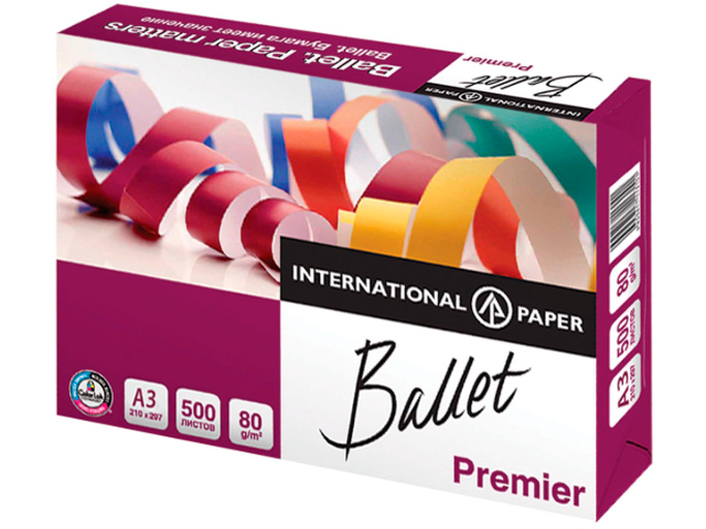 Бумага для офисной техники Ballet Premier (А3, 80 г/кв.м, белизна 161% CIE, класс-А, 500 листов)