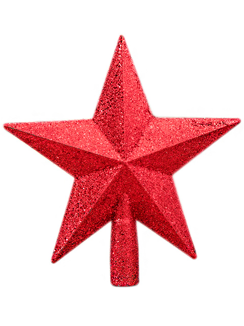 Верхушка "Звезда сияние" 18,5х20см, пластик, красный