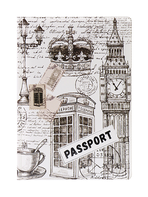 Обложка для паспорта MILAND "Лондон ЧБ" ПВХ
