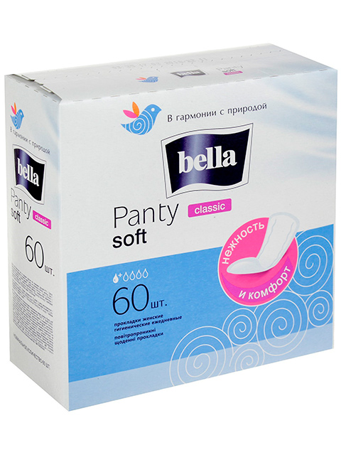 Прокладки Bella Classic Panty Soft ежедневные, 60 штук в упаковке 