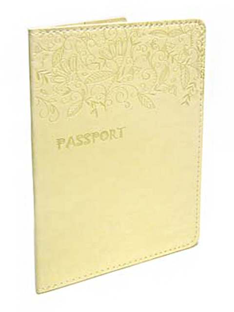 Обложка для паспорта Intelligent "Узор" кремовый, тиснение, к/зам. 