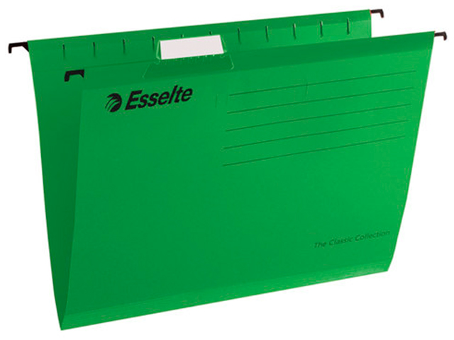 Папка подвесная Esselte "Plus Foolscap" 412х240 мм, картон, с разделителями, 25 шт в упак, зеленая