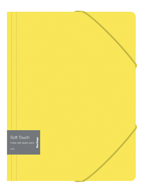 Папка А4 на резинке Berlingo "Soft Touch" 600мкм, желтая
