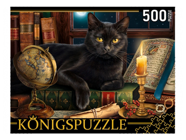Пазлы 500 элементов 345х500 Рыжий кот "Konigspuzzle. Кот и свеча"