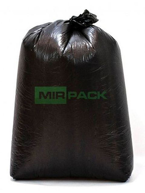 Мешок для мусора ПВД 120л. "MirPack" 70х110 см, 60мкм, черные цв.