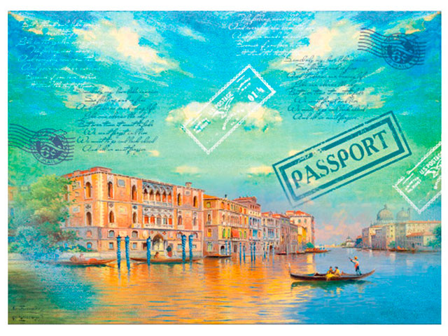 Обложка для паспорта Фора "Венеция акварель" ПВХ