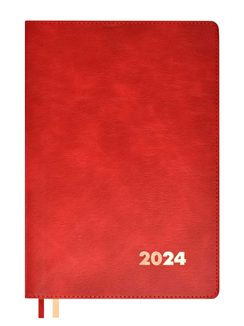 Еженедельник датированный А5+ 80 листов Феникс+ "Escalada 2024. Флоттер" красный, искусственная кожа